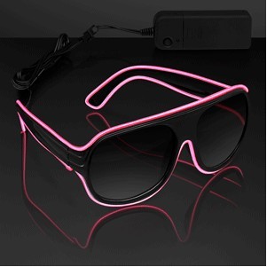 Pink "Neon Look" Aviator EL Shades - BLANK