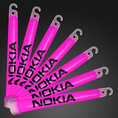 6" Premium Pink Glow Stick - PRINTED