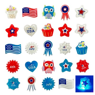 4th of July Party Favors Accessories LED Light Up Rings Glow Toy